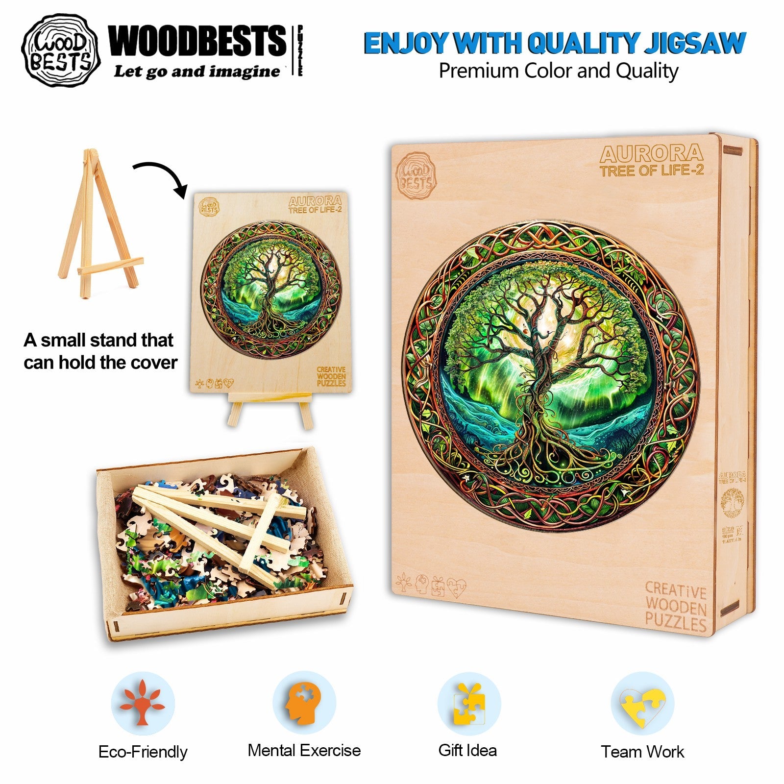 Aurora Tree of Life-2 Wooden Jigsaw Puzzle