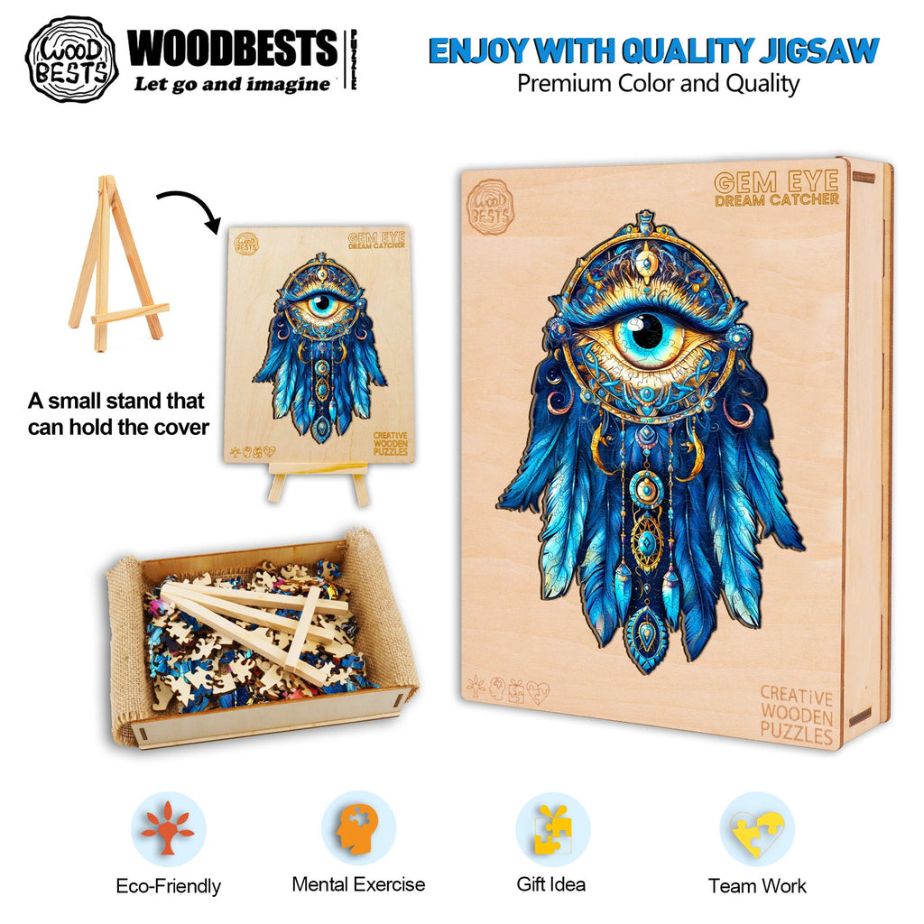 Gem Eye Dream Catcher Wooden Jigsaw Puzzle