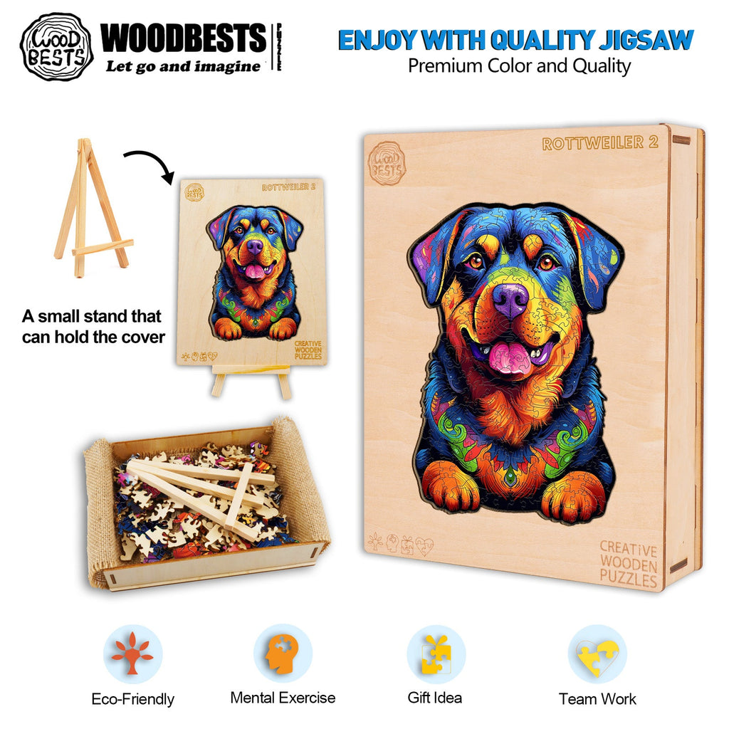 Rottweiler 2 Wooden Jigsaw Puzzle