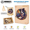 Mandala Border Collie Wooden Jigsaw Puzzle