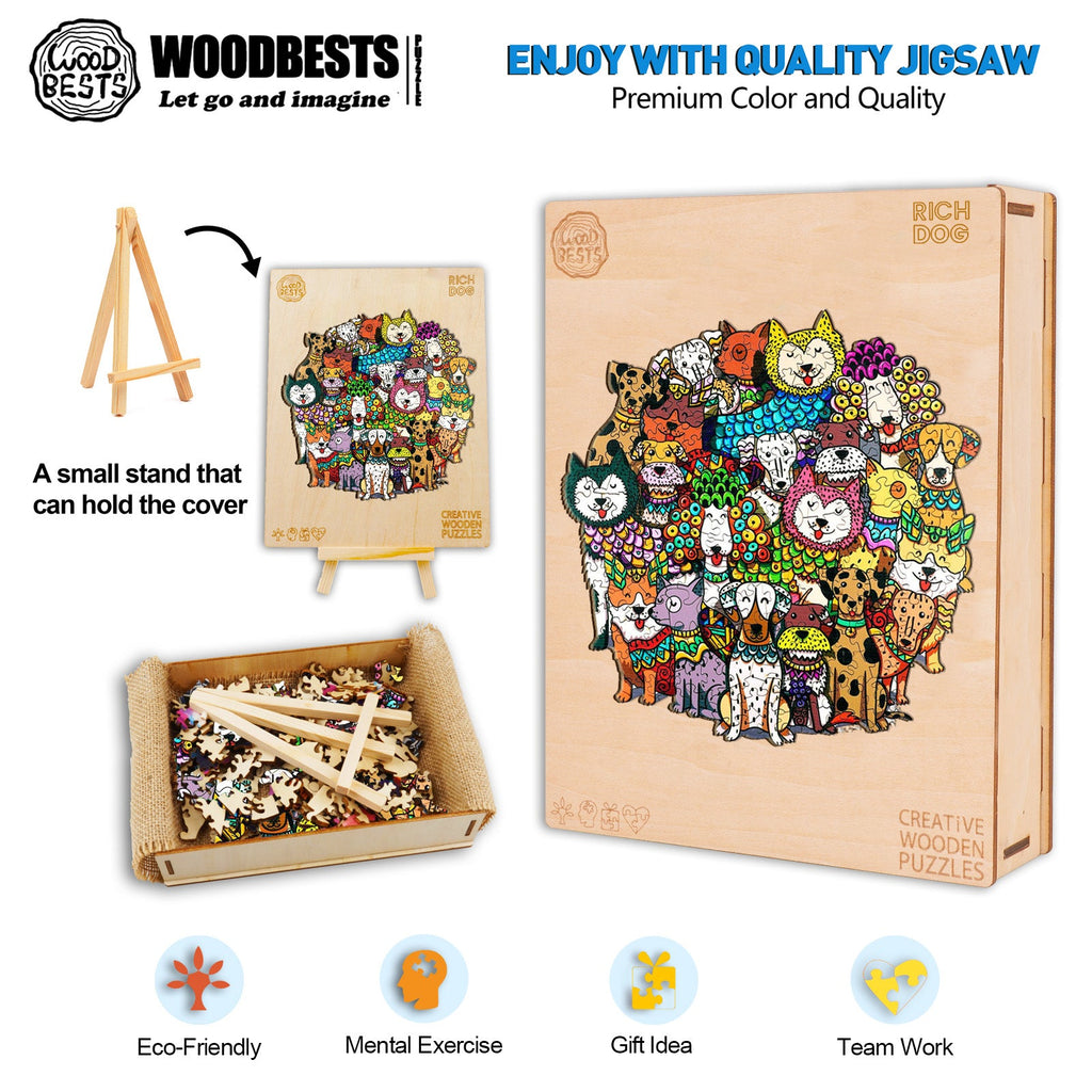 Rich Dog Wooden Jigsaw Puzzle