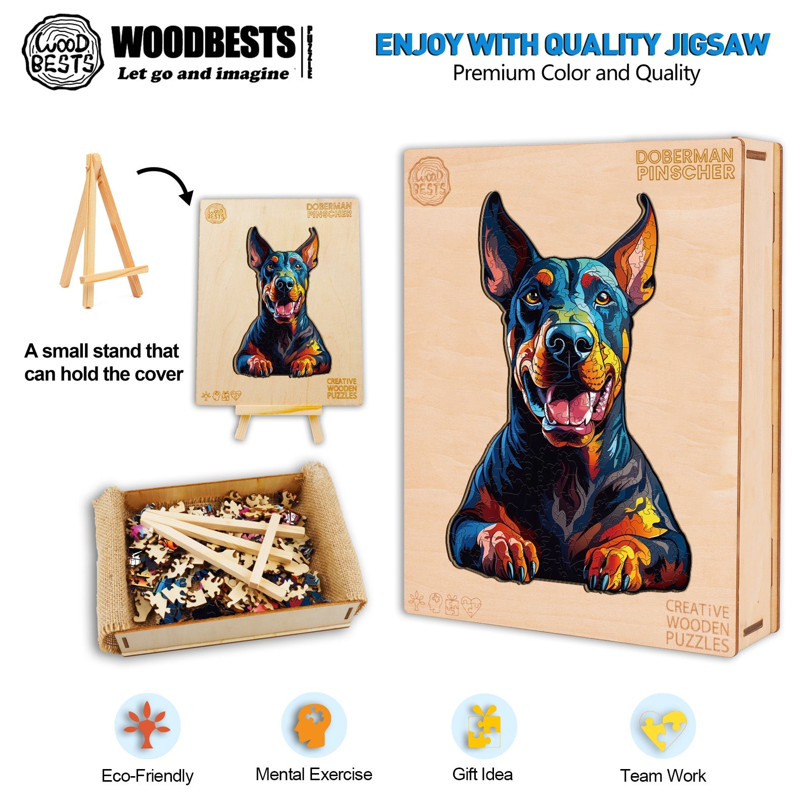 Doberman Pinscher Wooden Jigsaw Puzzle