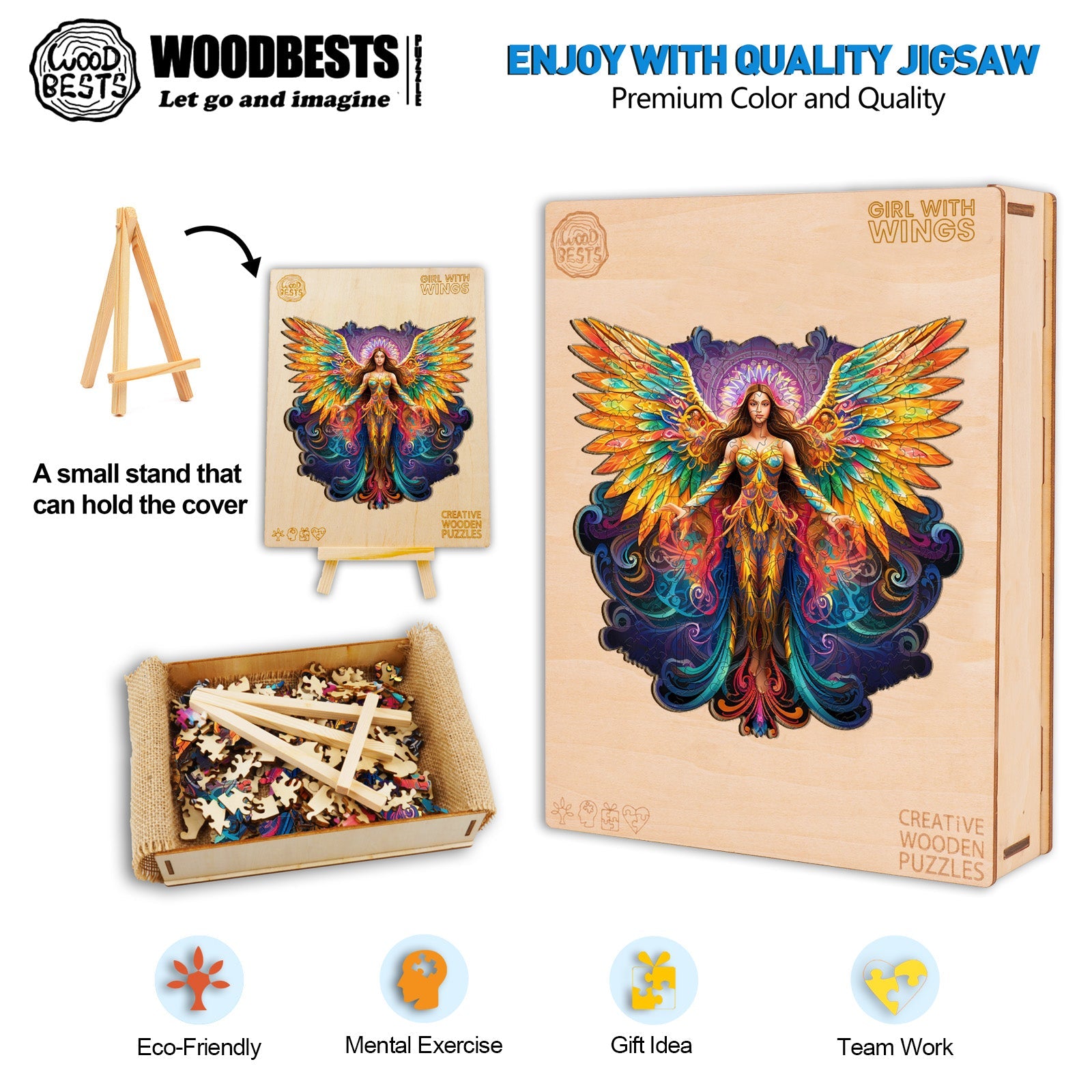 Girl with Wings Wooden Jigsaw Puzzle