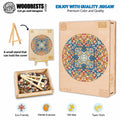 Mandala Celtic Chaos jigsaw puzzle by Woodbest, featuring vibrant colors and eco-friendly wooden pieces for enjoyable mental exercise.