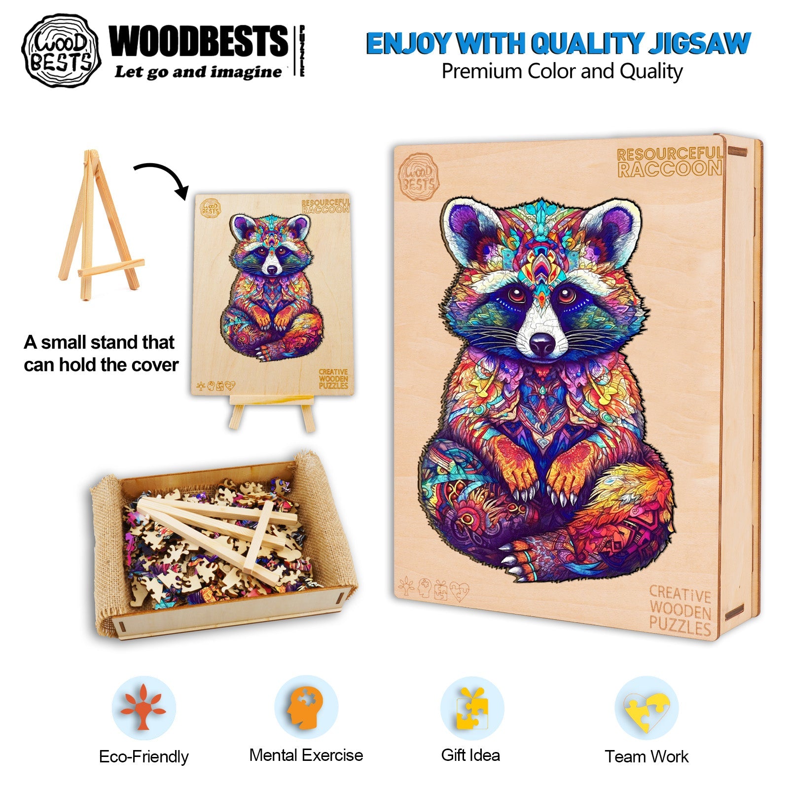 Resourceful Raccoon Wooden Jigsaw Puzzle