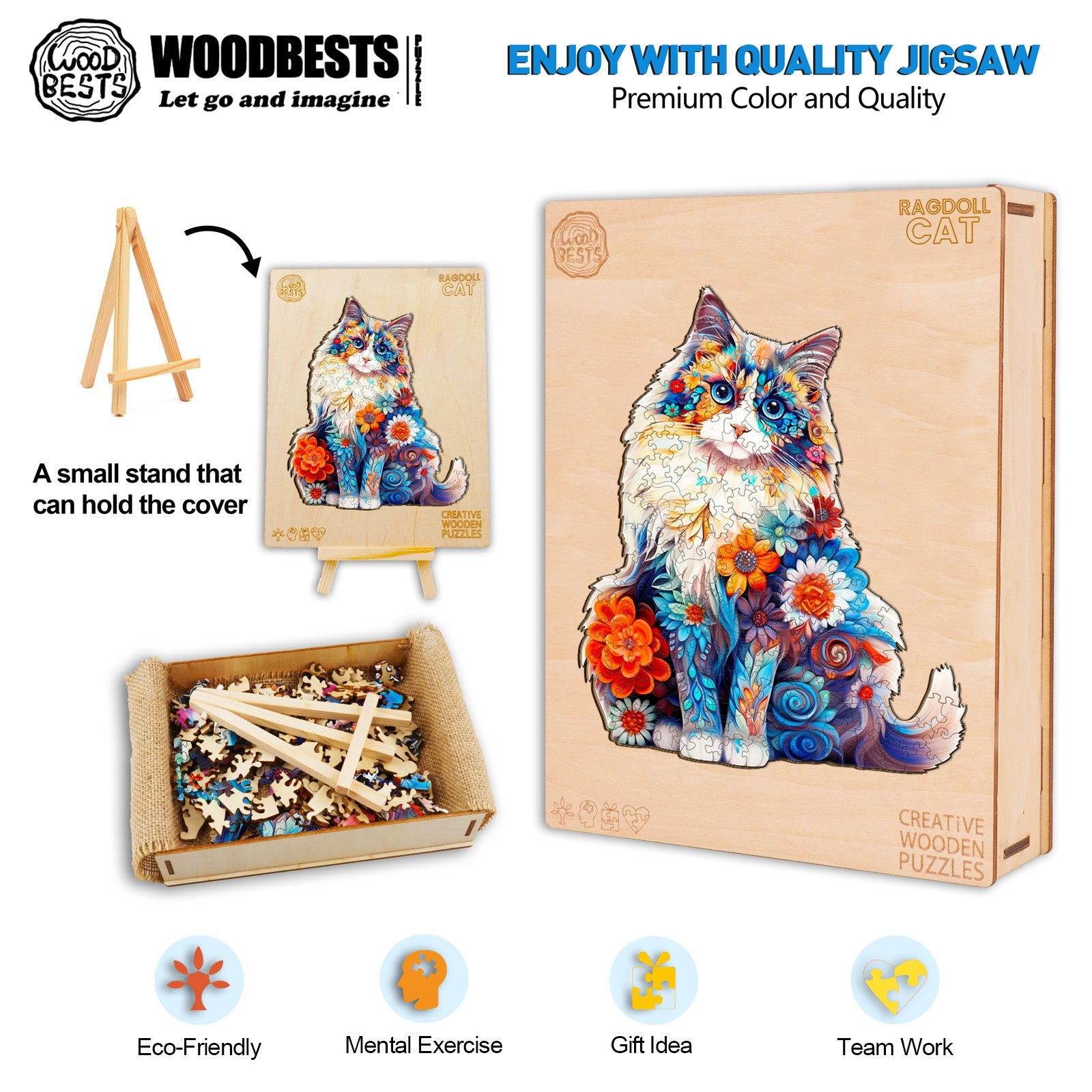Ragdoll Cat Wooden Jigsaw Puzzle