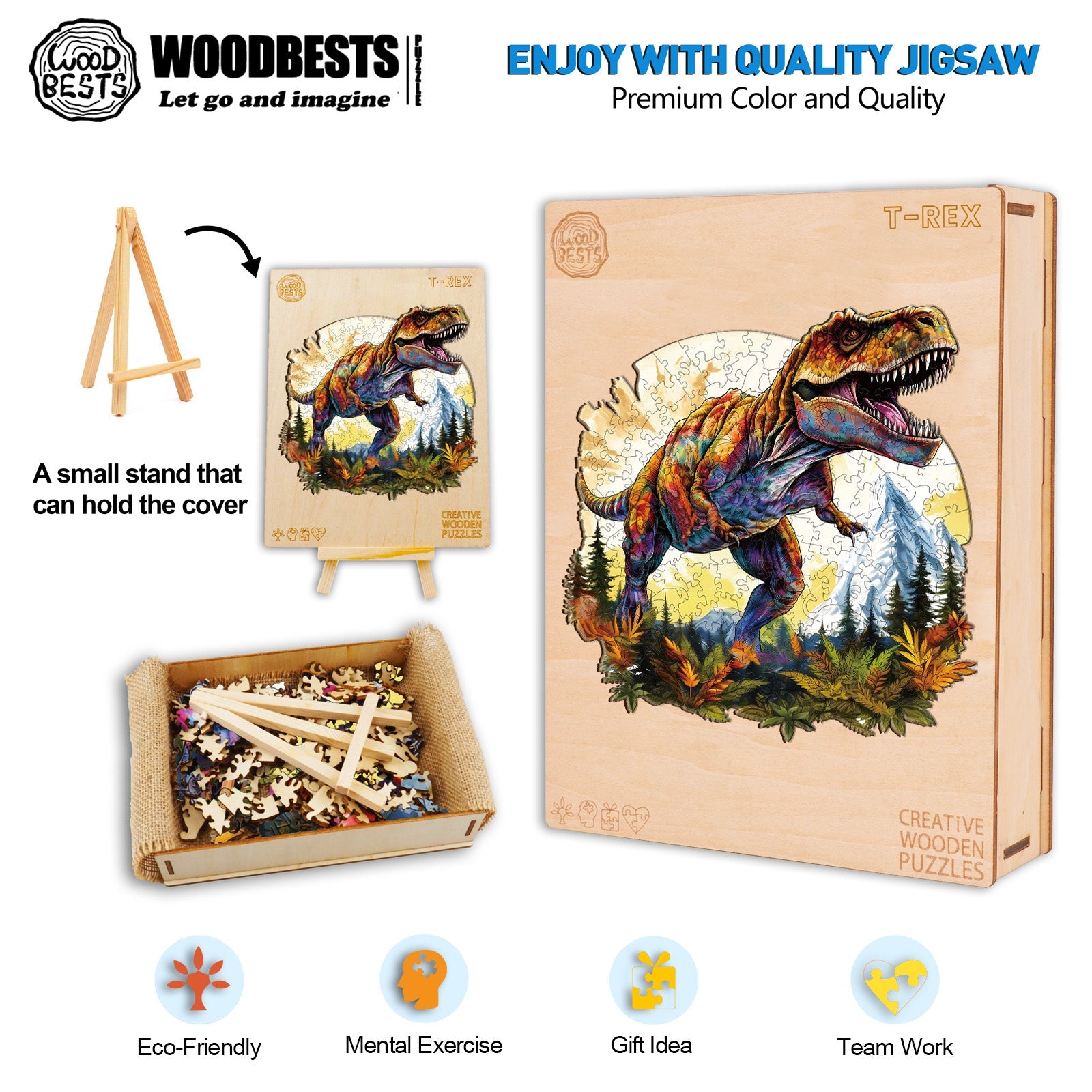 T-rex Wooden Jigsaw Puzzle