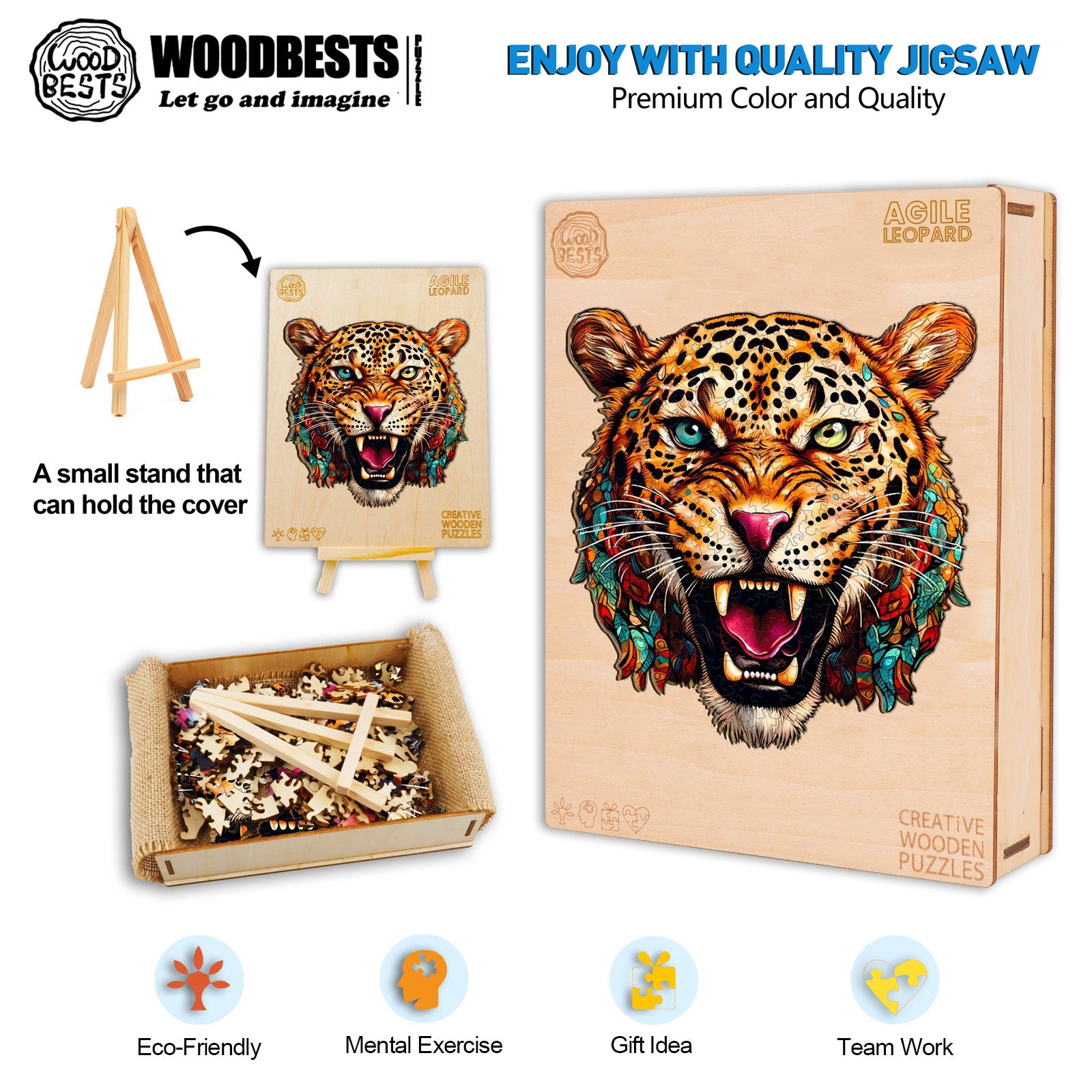 Agile Leopard Wooden Jigsaw Puzzle
