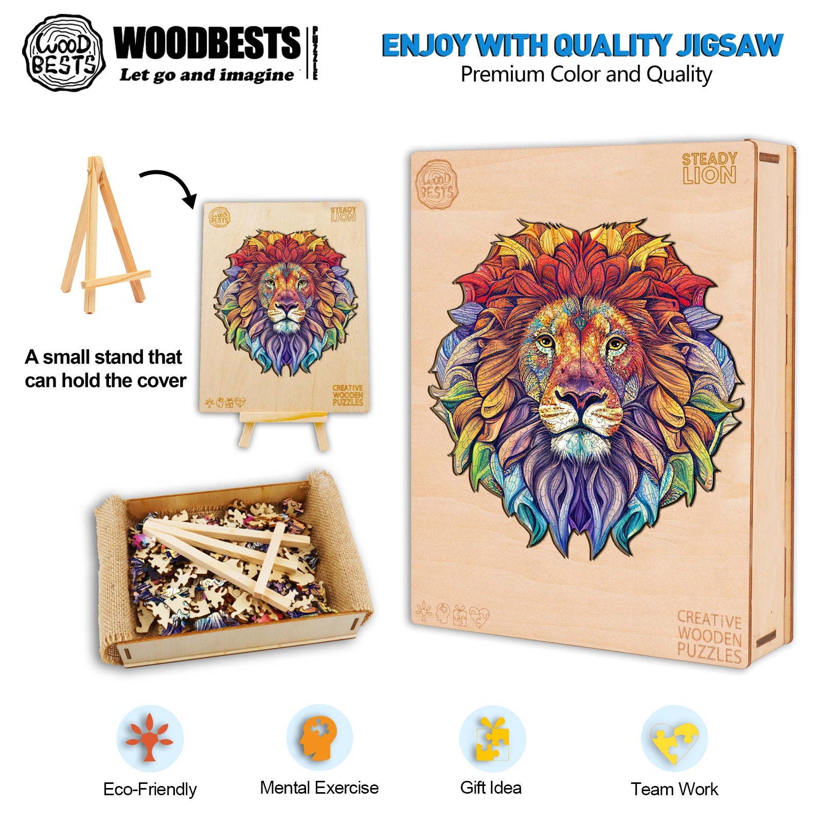 Steady Lion Wooden Jigsaw Puzzle