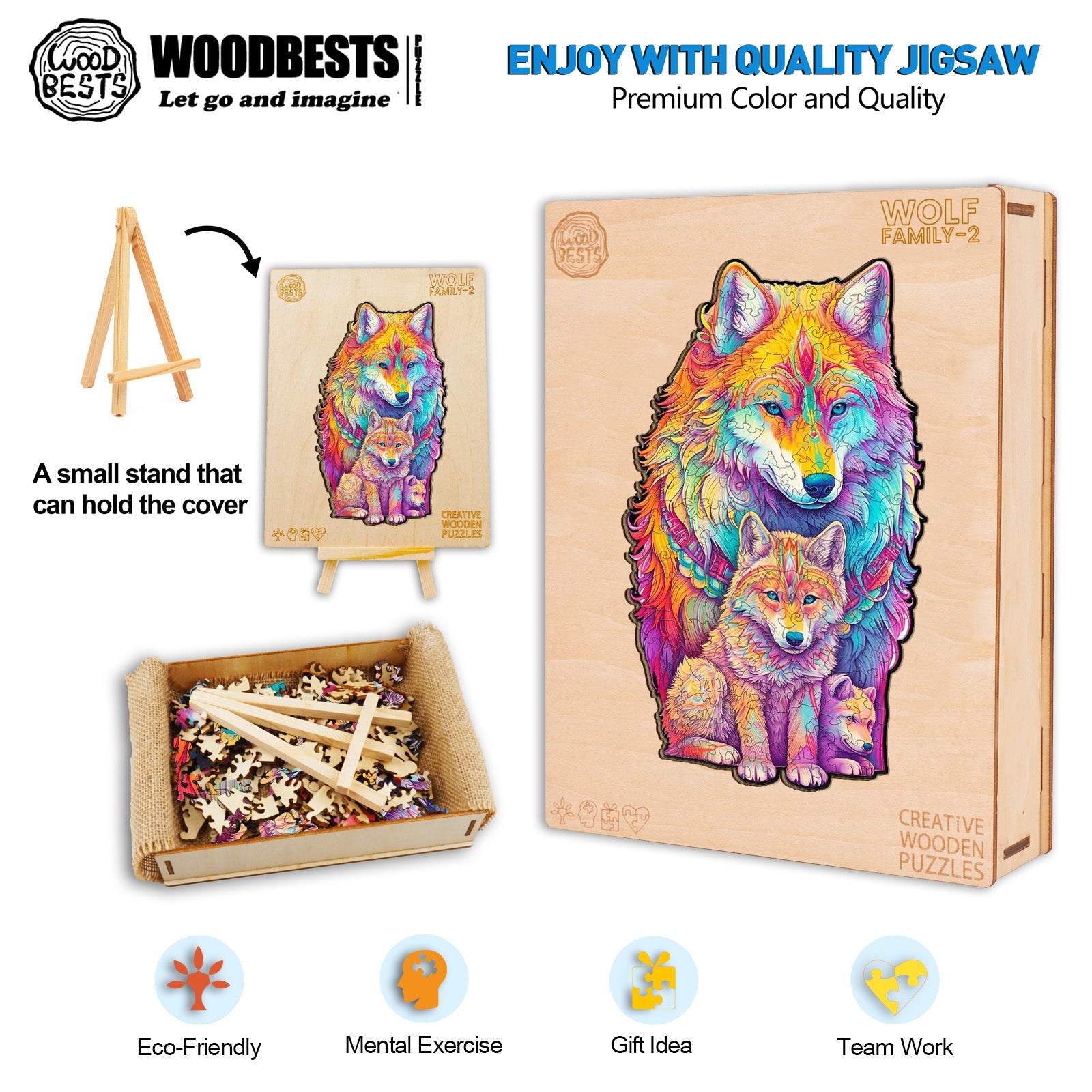 Wolf Family-2 Wooden Jigsaw Puzzle