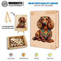 Long-haired Dachshund 2 Wooden Jigsaw Puzzle
