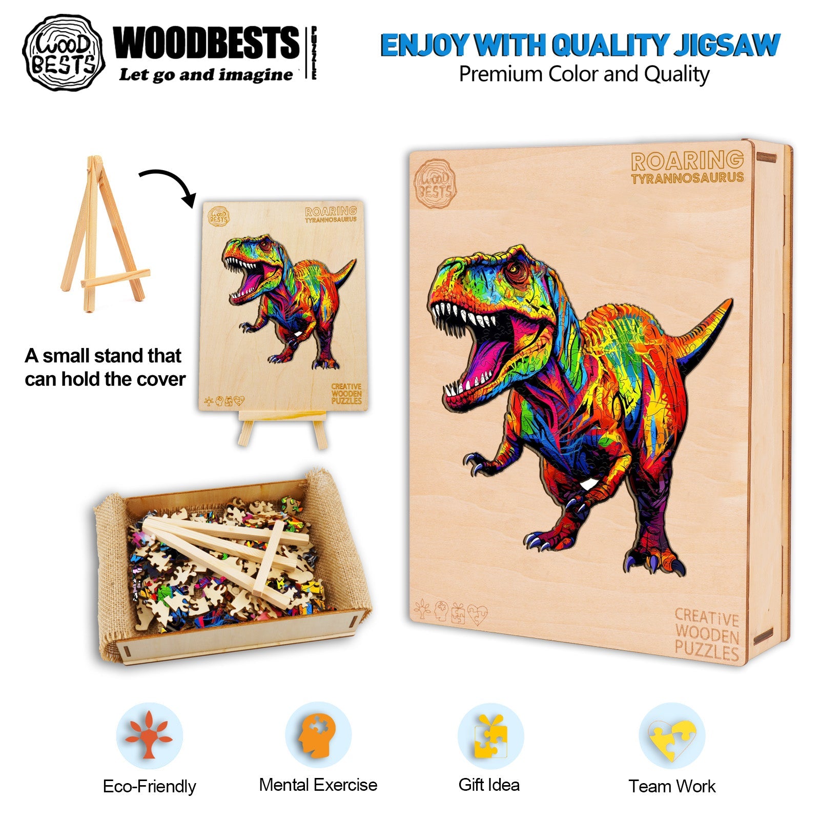 Roaring Tyrannosaurus Wooden Jigsaw Puzzle