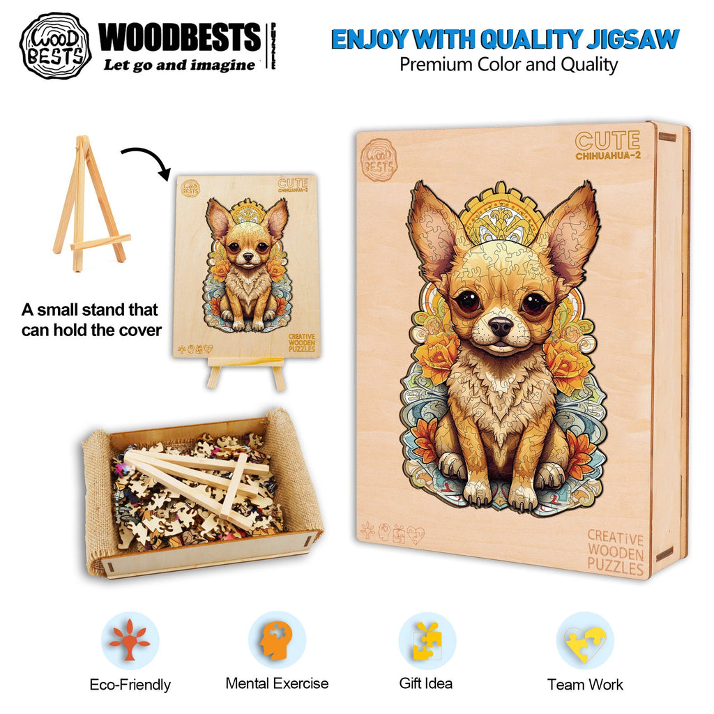 Cute Chihuahua-2 Wooden Jigsaw Puzzle