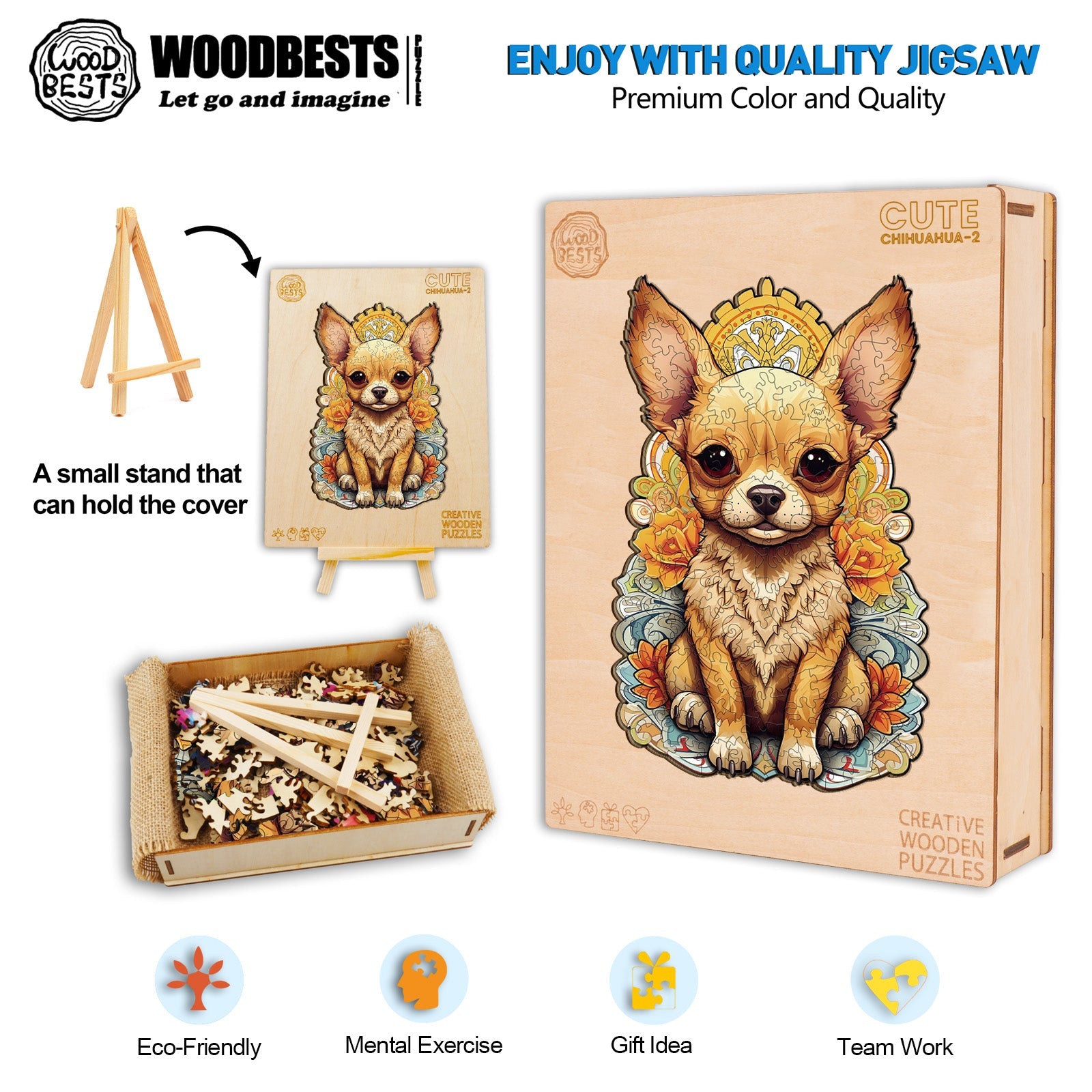Cute Chihuahua-2 Wooden Jigsaw Puzzle
