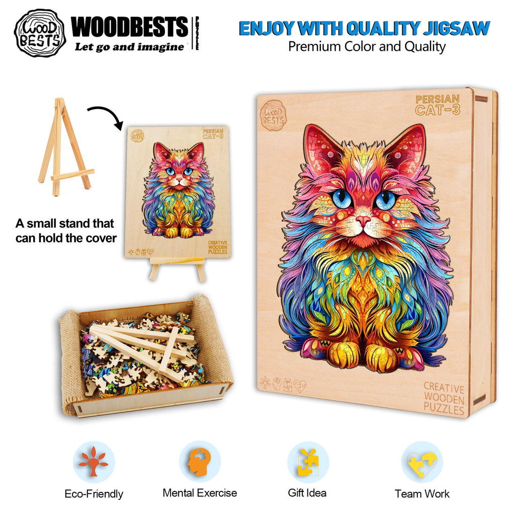 Persian Cat-3 Wooden Jigsaw Puzzle