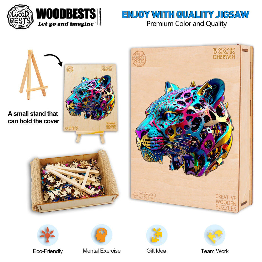 Rock Cheetah Wooden Jigsaw Puzzle