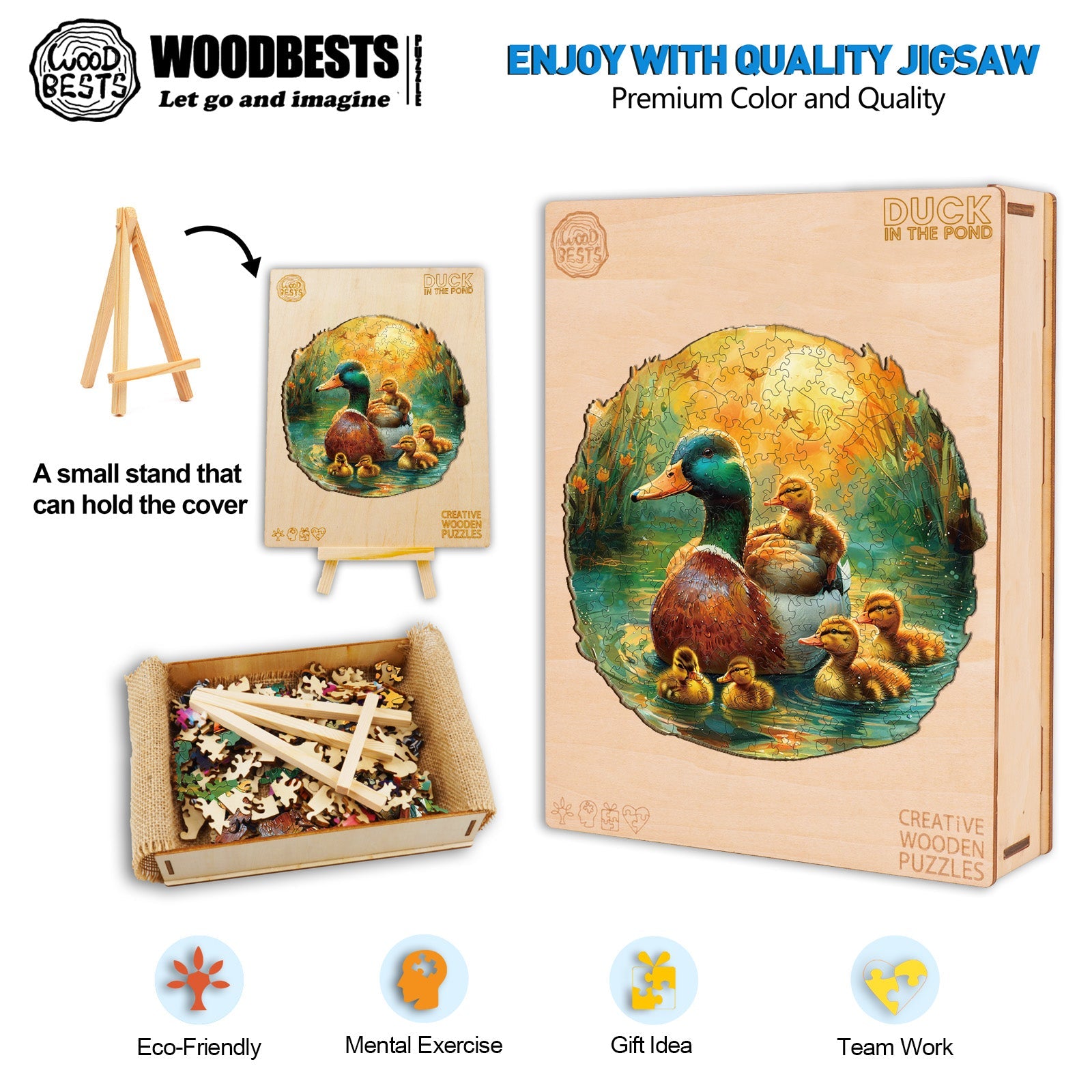 Duck In The Pond Wooden Jigsaw Puzzle