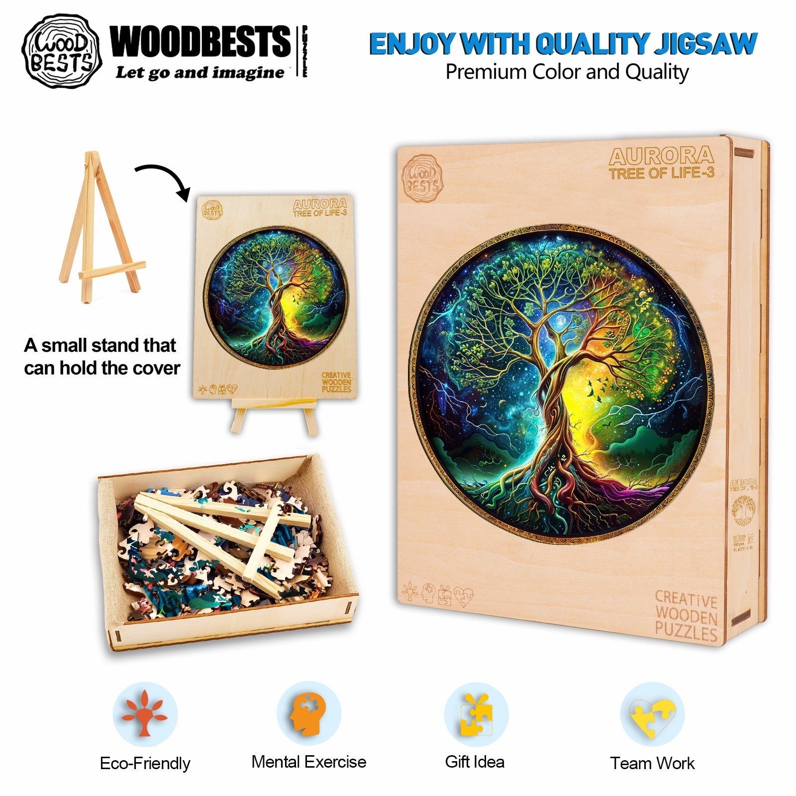 Aurora Tree of Life-3 Wooden Jigsaw Puzzle