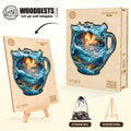 Sea navigation mug wooden jigsaw puzzle showcasing artful design for mind games and focus enhancement.