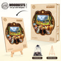 Car window scenery Wooden Jigsaw Puzzle