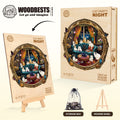 Cat Party Night Wooden Jigsaw Puzzle