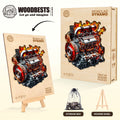 Ironclad Dynamo wooden jigsaw puzzle featuring a detailed engine design, promoting focus and problem-solving skills.