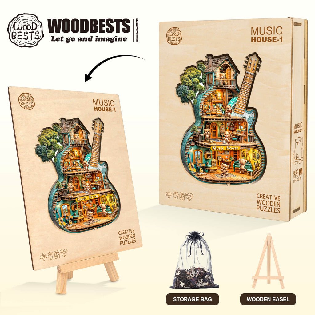 Music House-1 Wooden Jigsaw Puzzle