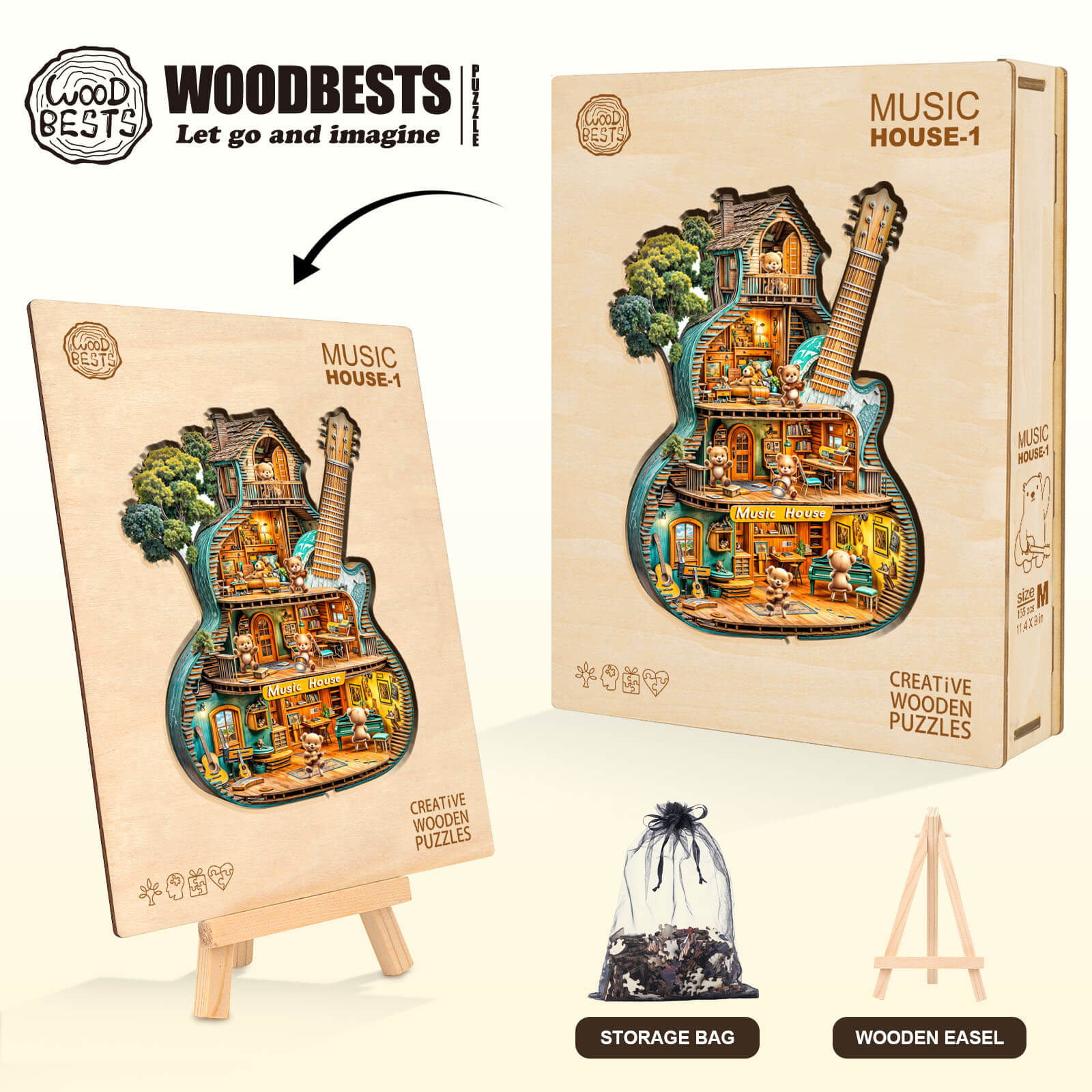 Music House-1 Wooden Jigsaw Puzzle