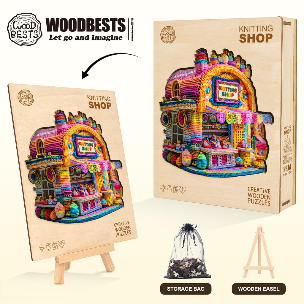 Knitting Shop Wooden Jigsaw Puzzle