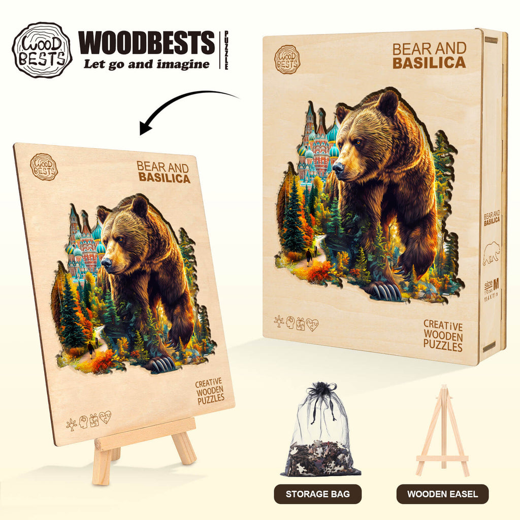 Bear and Basilica Wooden Jigsaw Puzzle