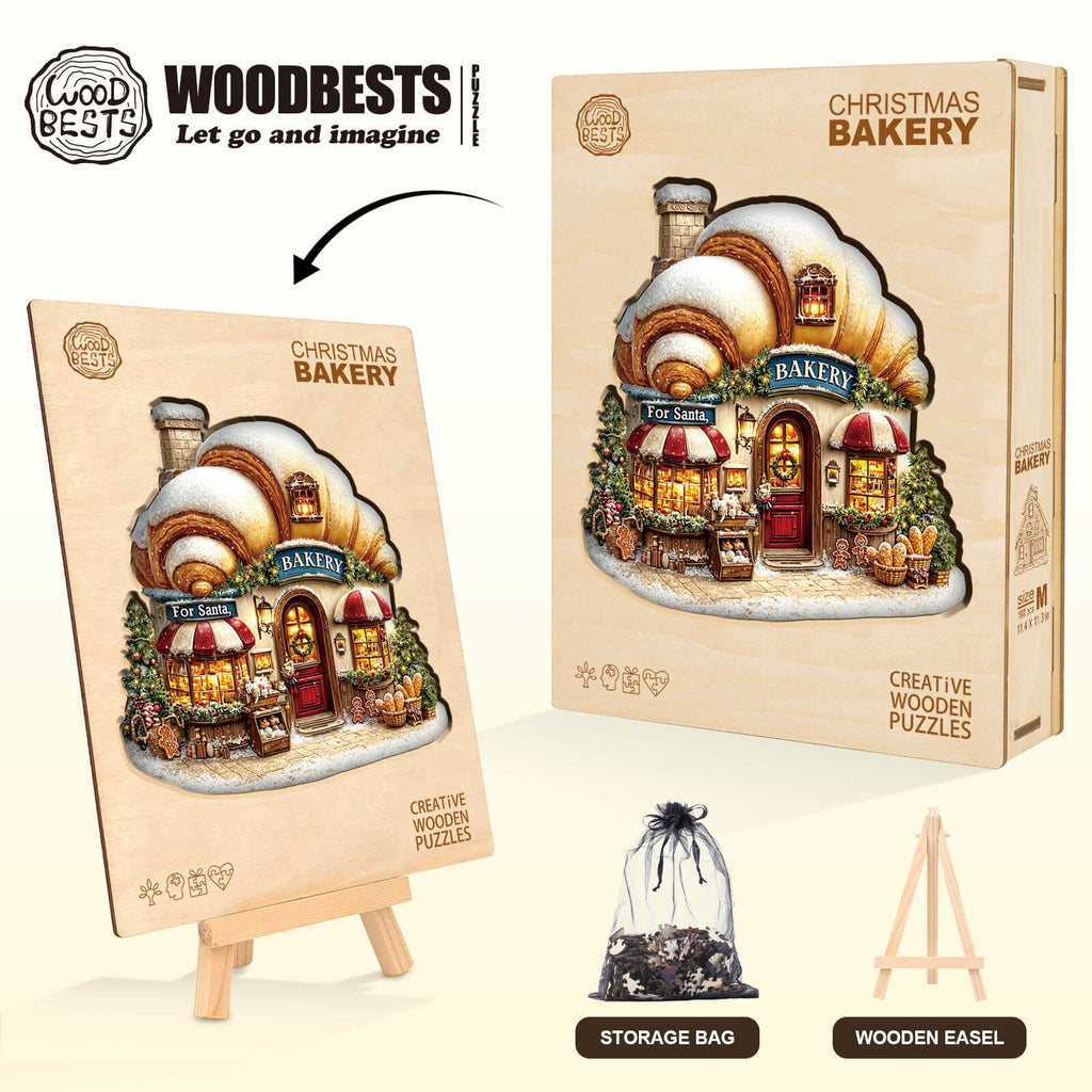 Christmas Bakery Wooden Jigsaw Puzzle