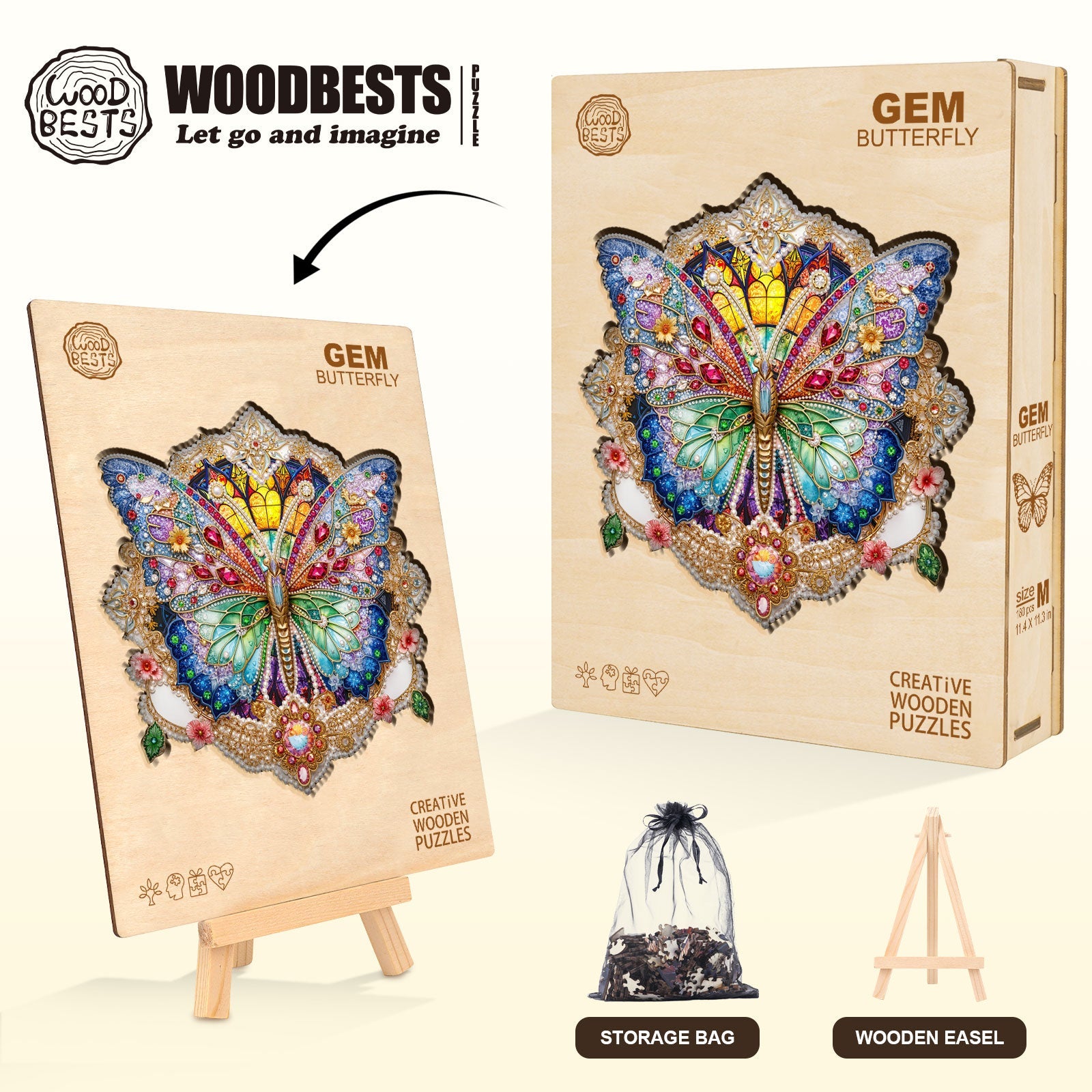 Gem Butterfly Wooden Jigsaw Puzzle