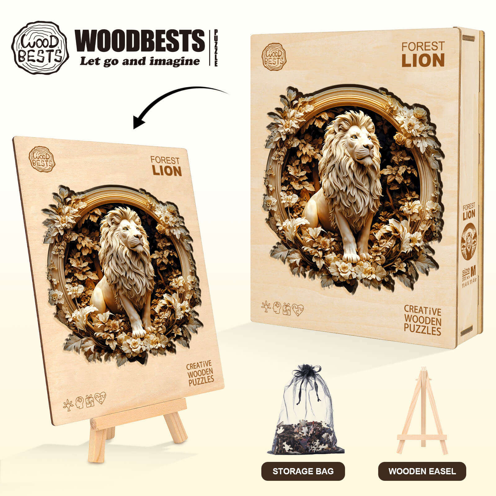 Forest lion Wooden Jigsaw Puzzle