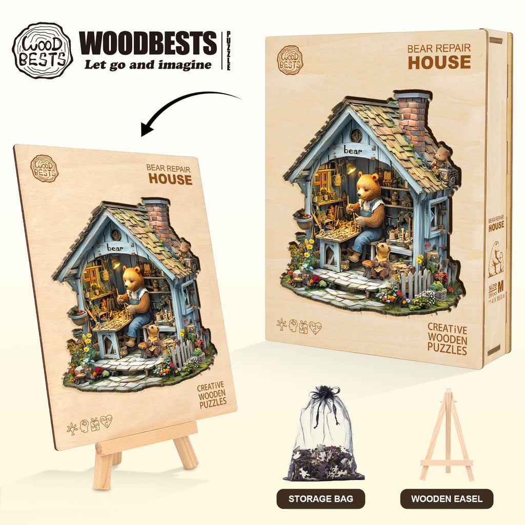 Bear Repair House Wooden Jigsaw Puzzle