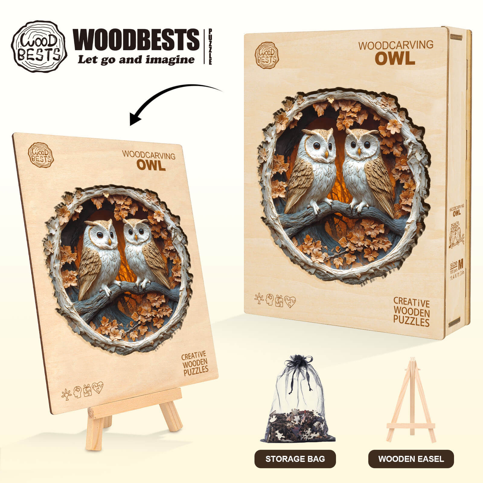 Woodcarving Owl Wooden Jigsaw Puzzle