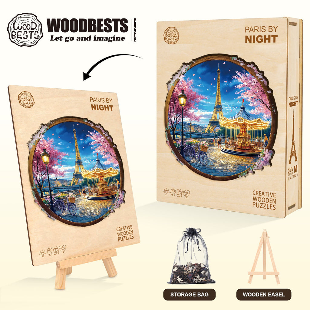 Paris by Night Wooden Jigsaw Puzzle