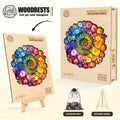 Rainbow vortex mushrooms Wooden Jigsaw Puzzle