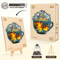 Magic Cup-2 wooden jigsaw puzzle featuring a colorful, imaginative design, ideal for enhancing focus and cognitive skills.