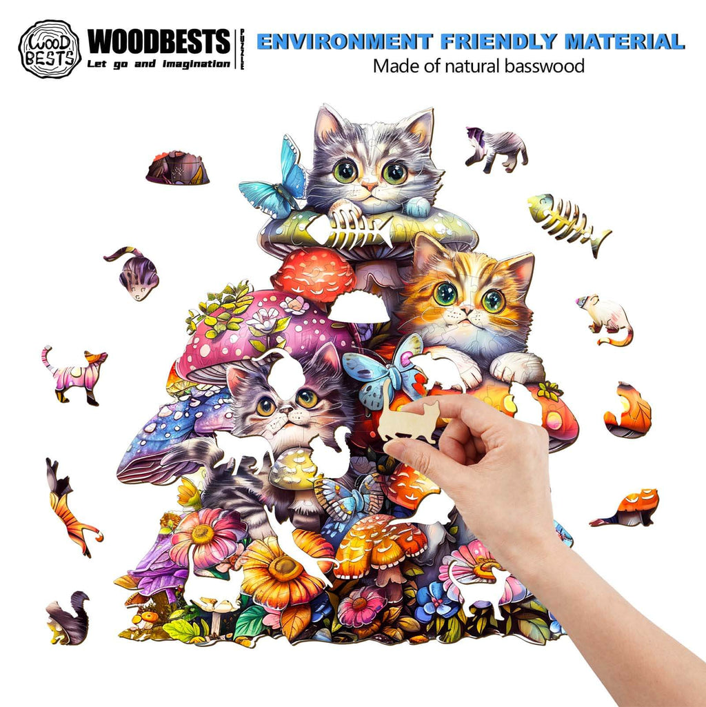 Cat Family-2 Wooden Jigsaw Puzzle