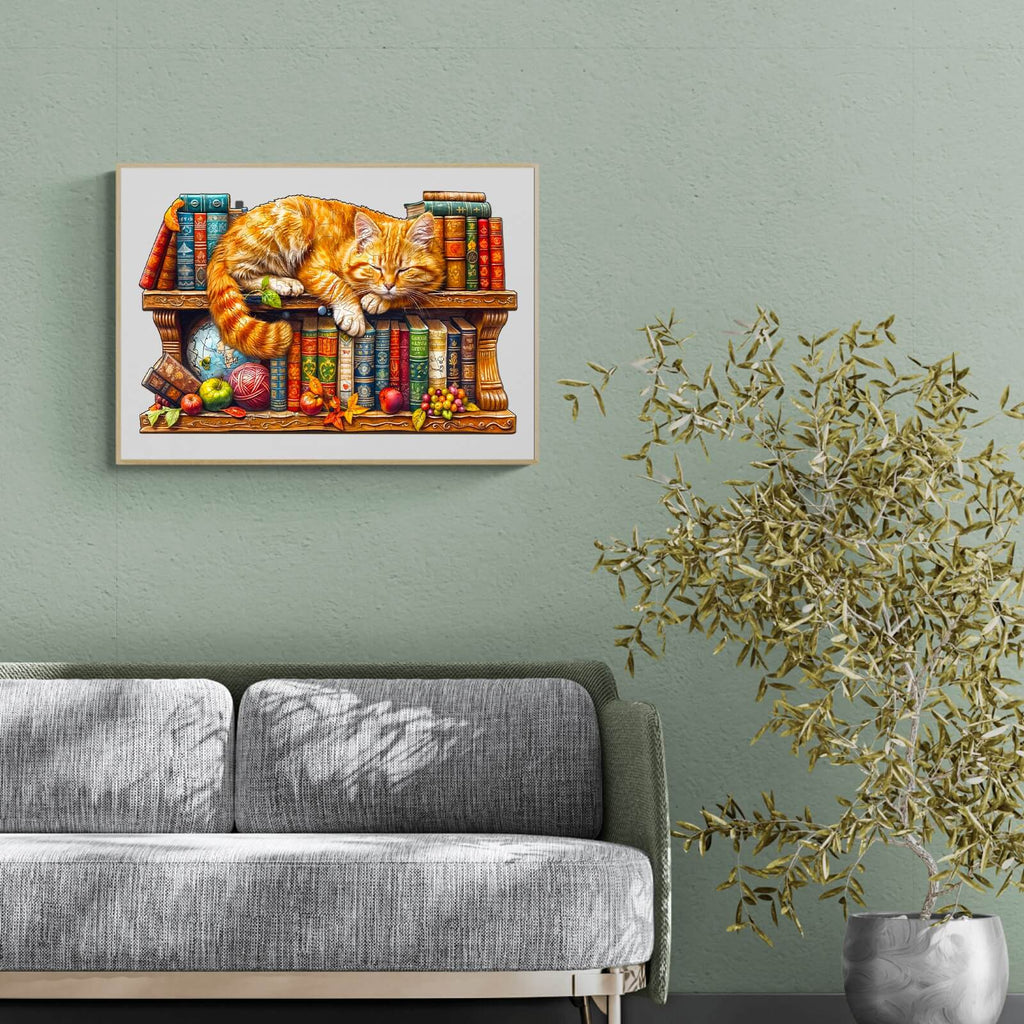 Dreamy Tabby Cat-2 Wooden Jigsaw Puzzle