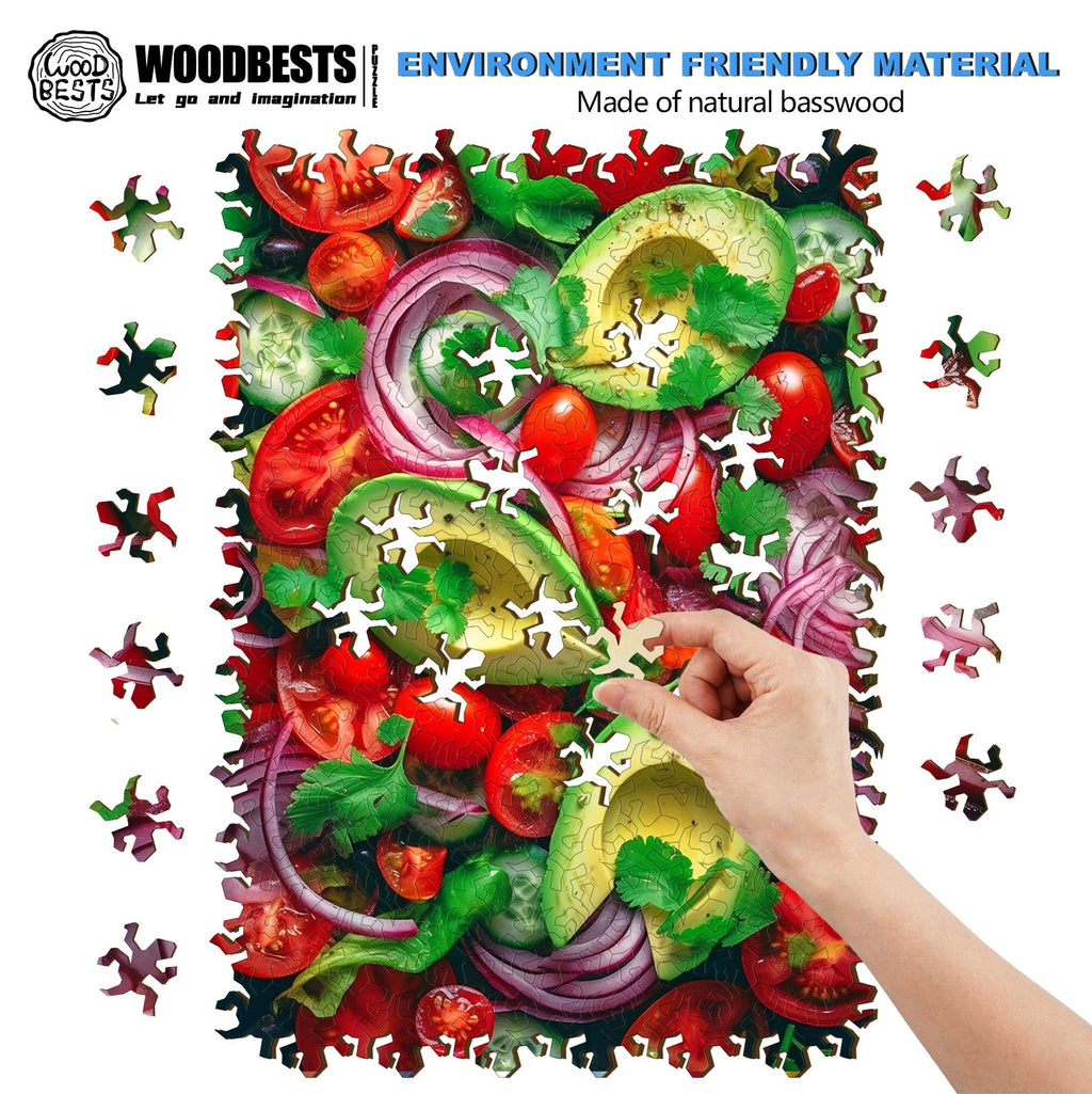 Vegetable Salad Wooden Jigsaw Puzzle