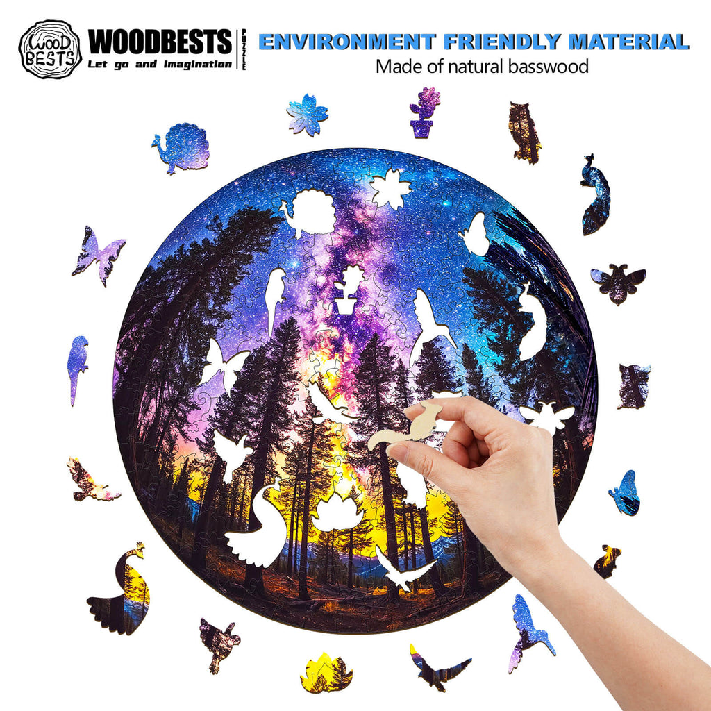 Galactic Forest-2 Wooden Jigsaw Puzzle