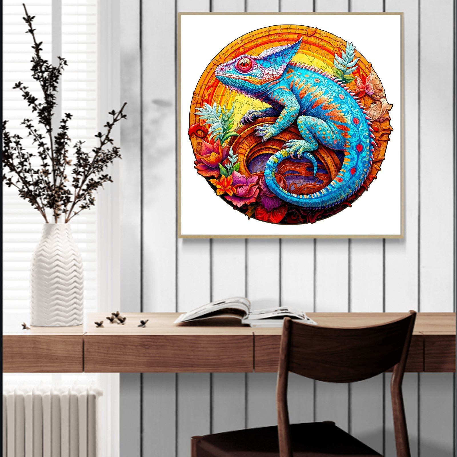 Unique Chameleon Wooden Jigsaw Puzzle