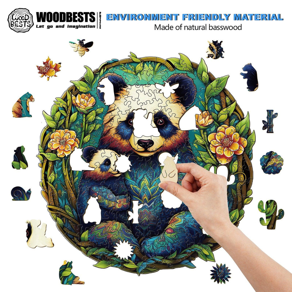 Panda Family 2 Wooden Jigsaw Puzzle