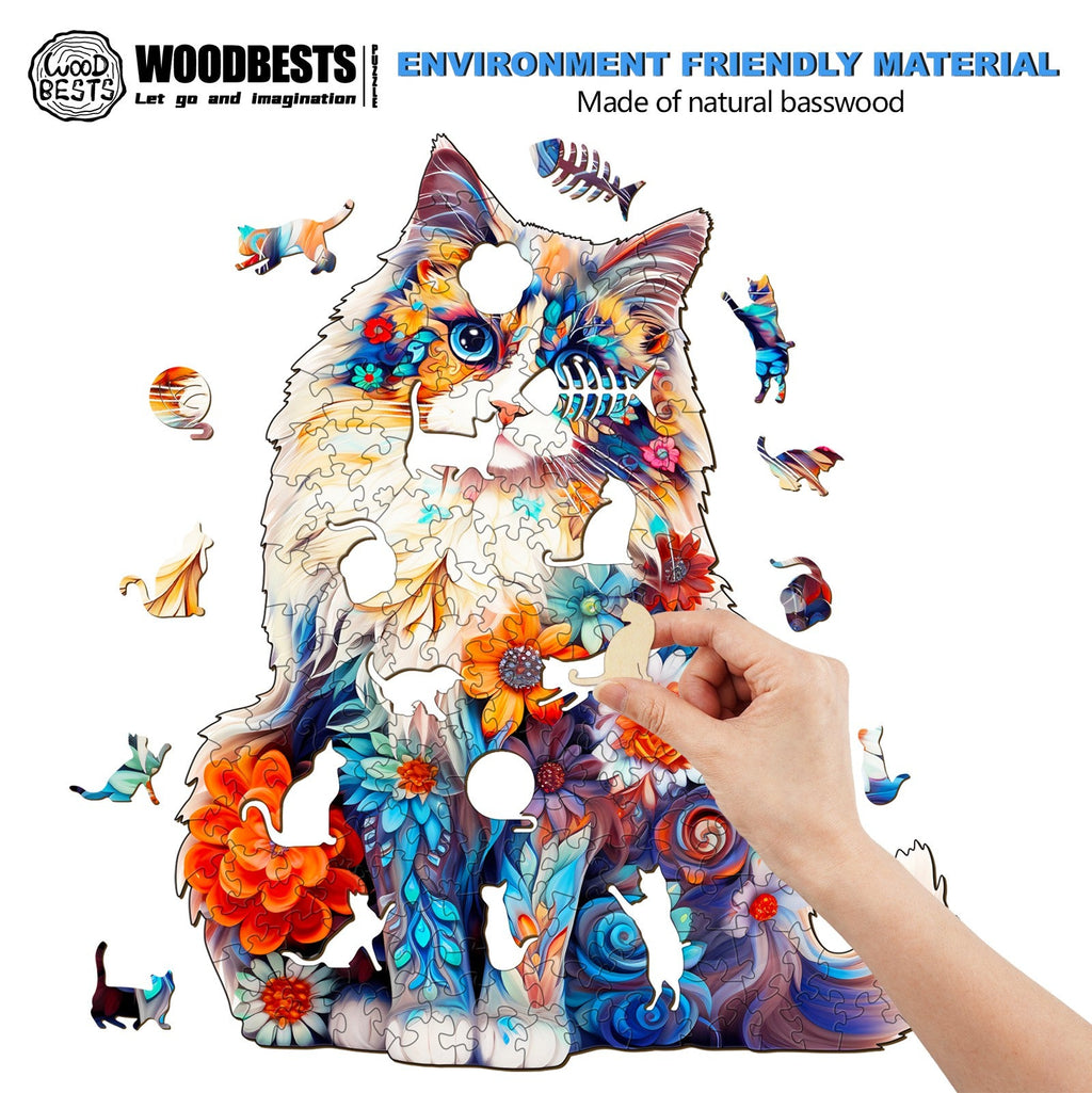 Ragdoll Cat Wooden Jigsaw Puzzle