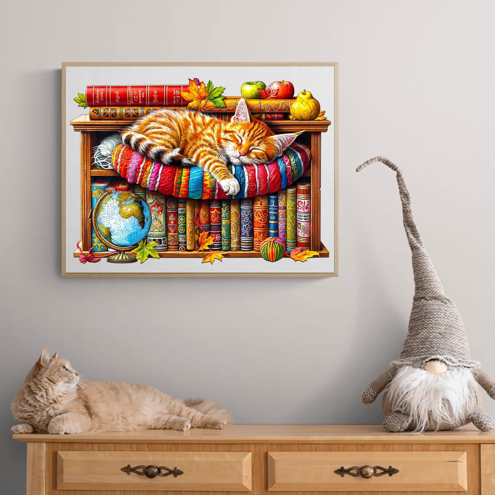 Dreamy Tabby Cat-1 Wooden Jigsaw Puzzle