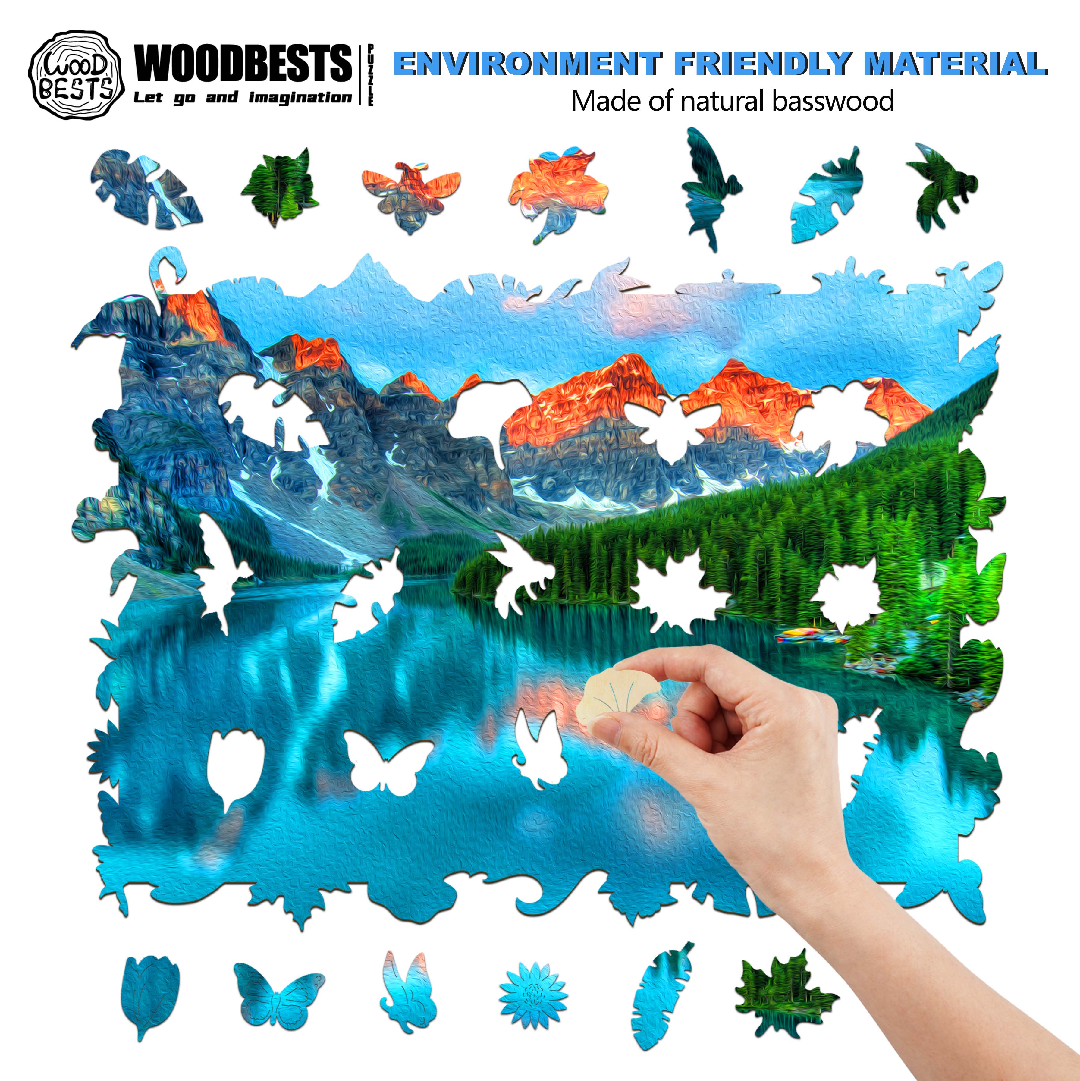 Mountain Lake Wooden Jigsaw Puzzle