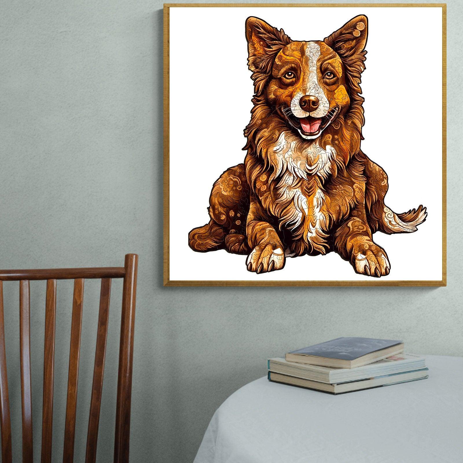 Smart Border Collie Wooden Jigsaw Puzzle