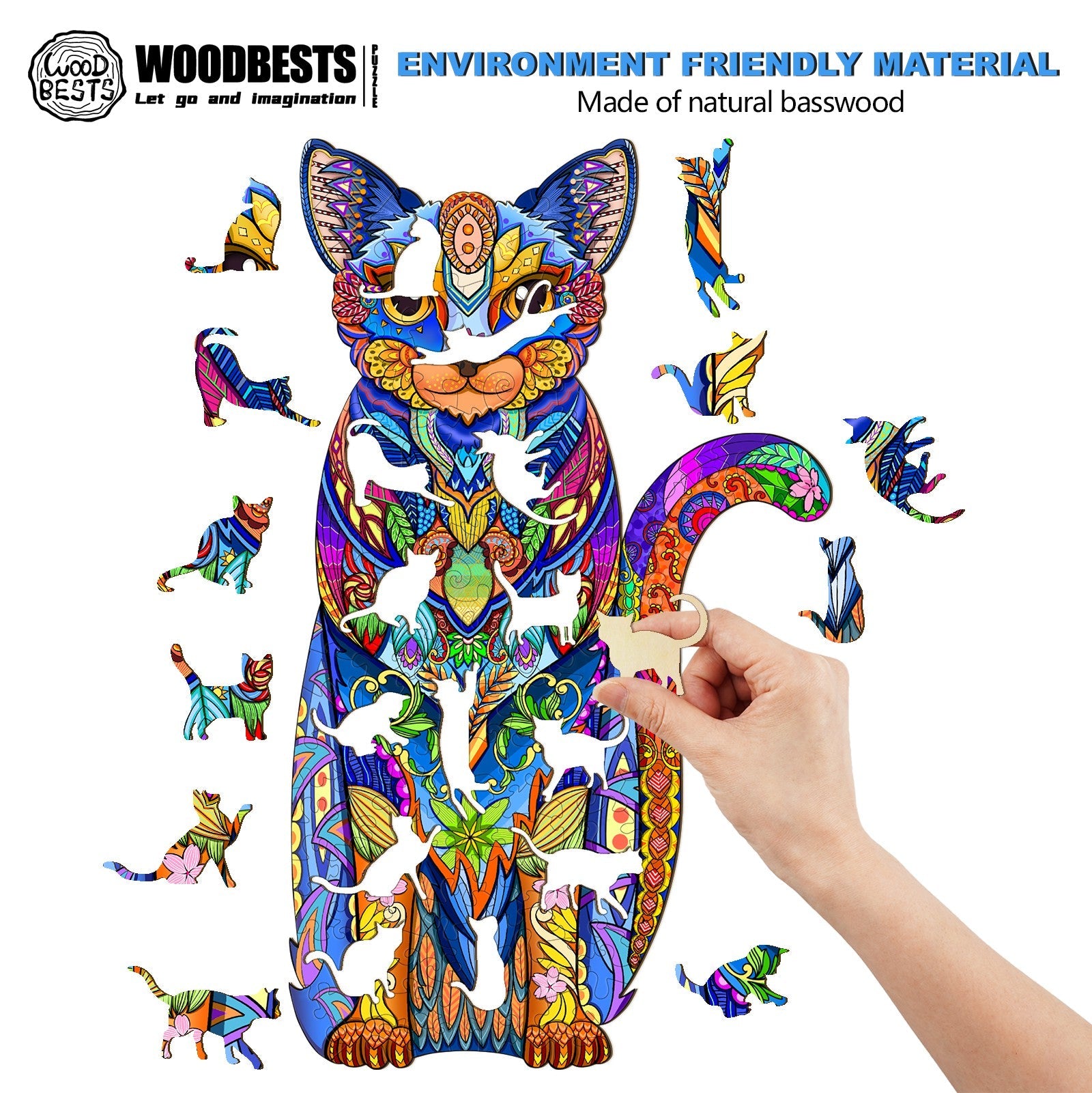 Keen Cat Wooden Jigsaw Puzzle