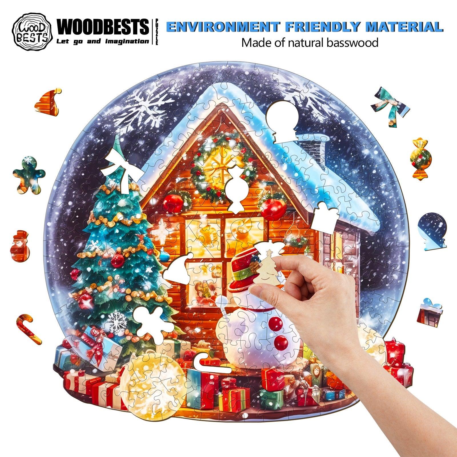 Christmas Cottage Wooden Jigsaw Puzzle